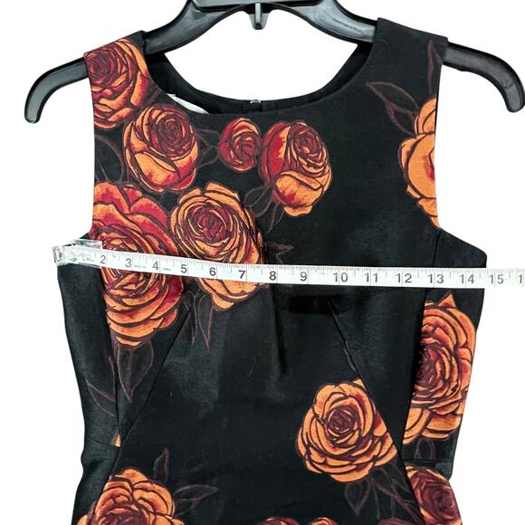 Aquilano Rimondi Sheath Dress 40 US S Black Floral Italy Romantic Euro Summer - Picture 10 of 16